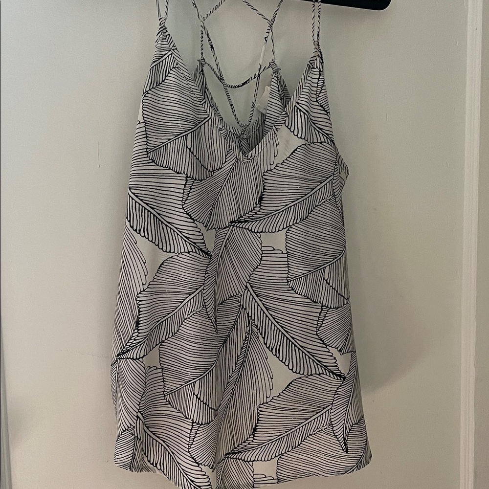Sienna Sky Black and White Leaf Tank Top
